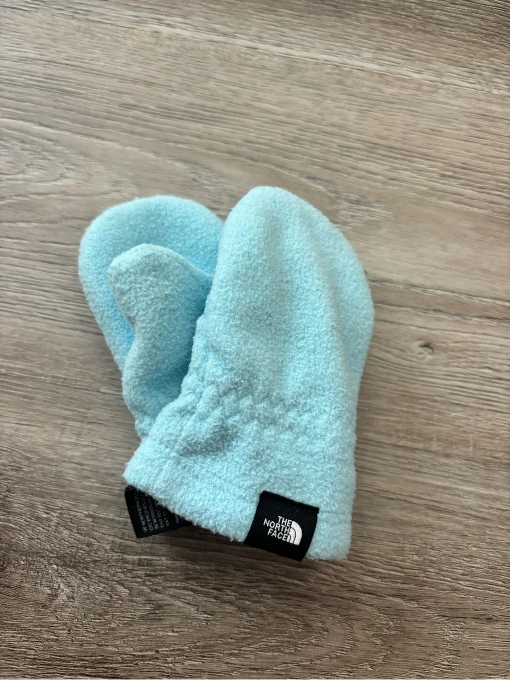 The North Face baby mittens 6-24 months Light Blue Fleece Mittens